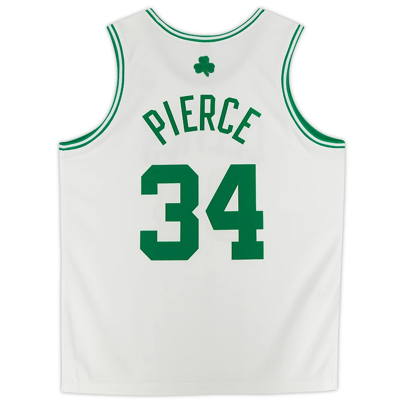 Maillot authentique autographié Mitchell & Ness 2007-08 des Boston Celtics par Paul Pierce White - Signature sur le devant