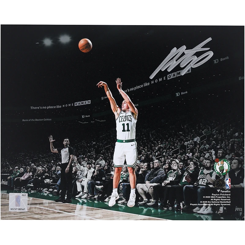 Photo de tir autographiée de Payton Pritchard (Boston Celtics), format 8 x 10 pouces