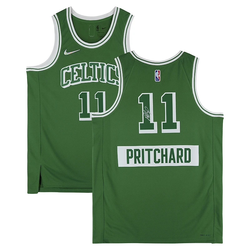 Maillot Swingman Nike City Edition 2021 vert Kelly, autographié par Payton Pritchard (Boston Celtics)