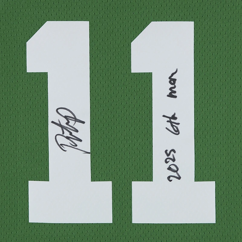 Payton Pritchard Boston Celtics Autographed Kelly Green Nike Icon Swingman Jersey with "2025 6th Man" Inscription