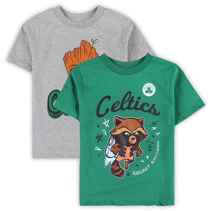 Ensemble de t-shirts deux pièces pour enfants d'âge préscolaire Boston Celtics Guardians Of The Galaxy