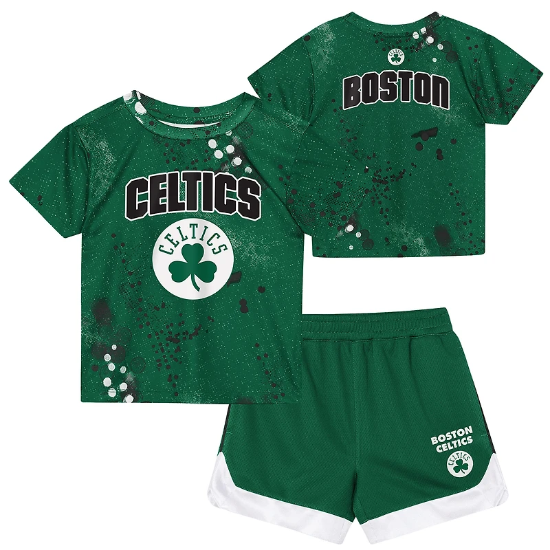 Ensemble t-shirt et short Kelly Green Boston Celtics Home Plate pour enfants d'âge préscolaire Outerstuff