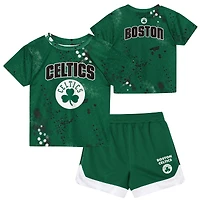 Ensemble t-shirt et short Kelly Green Boston Celtics Home Plate pour enfants d'âge préscolaire Outerstuff