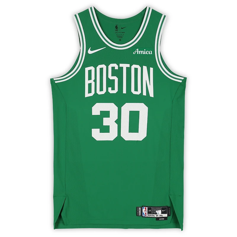 Maillot vert Kelly n° 30 porté par Sam Hauser (Boston Celtics) lors du match contre les Milwaukee Bucks le 2 mars 2026 - Taille 48+4