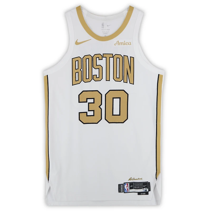 Sam Hauser Boston Celtics Game-Used #30 White City Edition Nike Jersey from Multiple Games in January of 2026 - Size 48+4