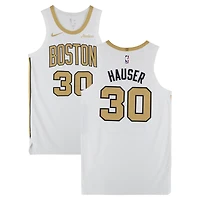 Sam Hauser Boston Celtics Game-Used #30 White City Jersey vs. Philadelphia 76ers on March 1, 2026 - Size 48+4
