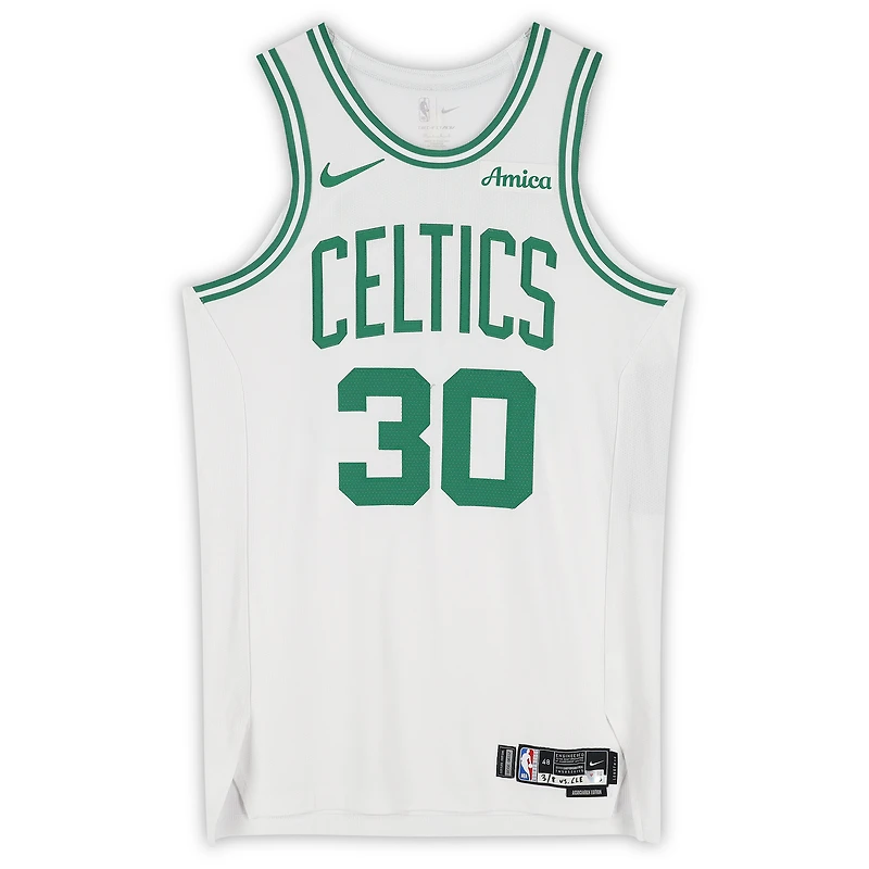 Sam Hauser Boston Celtics Game-Used #30 White Jersey vs. Cleveland Cavaliers on March 8, 2026 - Size 48+4