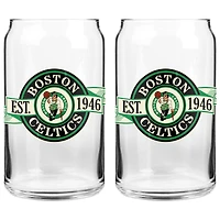 Le Sports Vault Boston Celtics 16 oz. Ensemble de deux verres à canettes