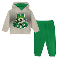 Ensemble sweat à capuche et pantalon oversize Mitchell & Ness crème/vert Kelly Boston Celtics Retro Roots pour tout-petit