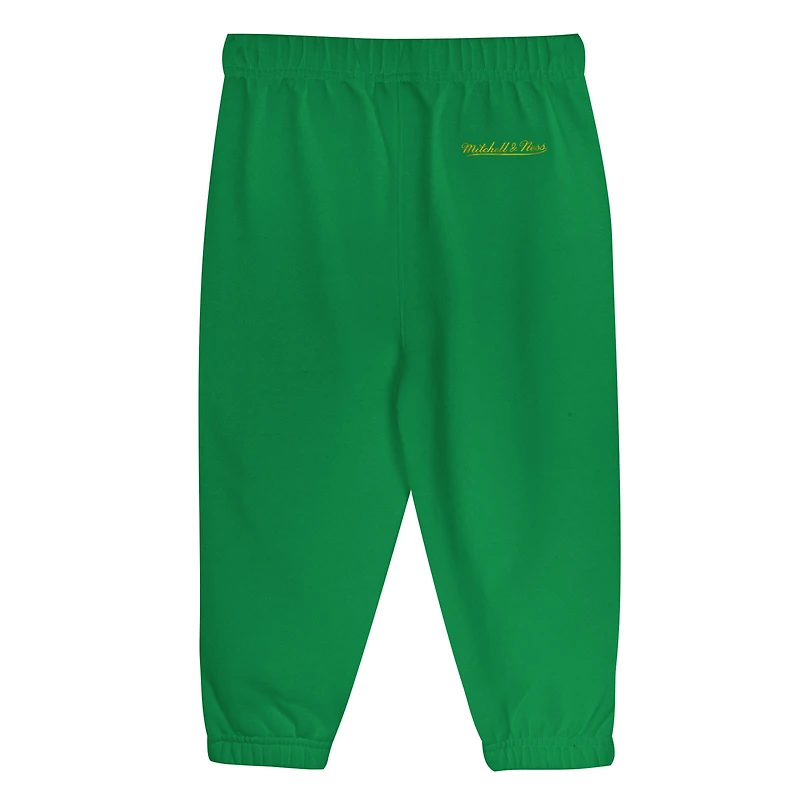 Toddler Mitchell & Ness Cream/Kelly Green Boston Celtics Retro Roots Oversized Pullover Hoodie Pants Set