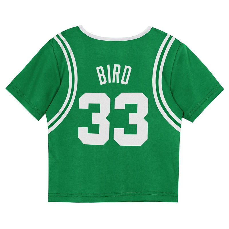 Toddler Mitchell & Ness Larry Bird Kelly Green Boston Celtics 2-Piece Play by Place T-Shirt Shorts Set