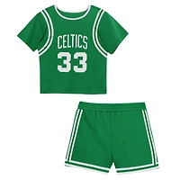 Toddler Mitchell & Ness Larry Bird Kelly Green Boston Celtics 2-Piece Play by Place T-Shirt Shorts Set