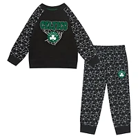 Ensemble sweat-shirt et pantalon en polaire noire Boston Celtics Nothing But Net pour tout-petit, de la marque Outerstuff.