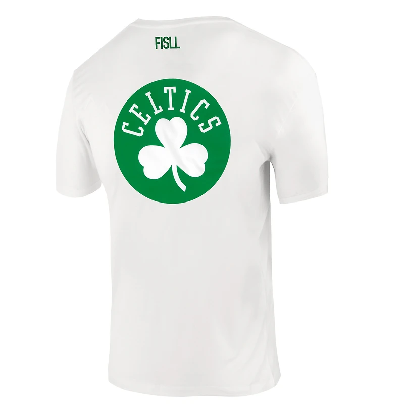 Unisex FISLL White Boston Celtics Burst Logo T-Shirt