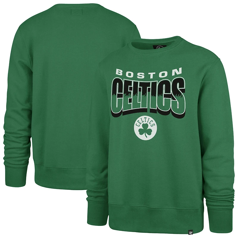 Sweat-shirt unisexe à col rond « 47 Kelly Green Boston Celtics Brush By Headline »