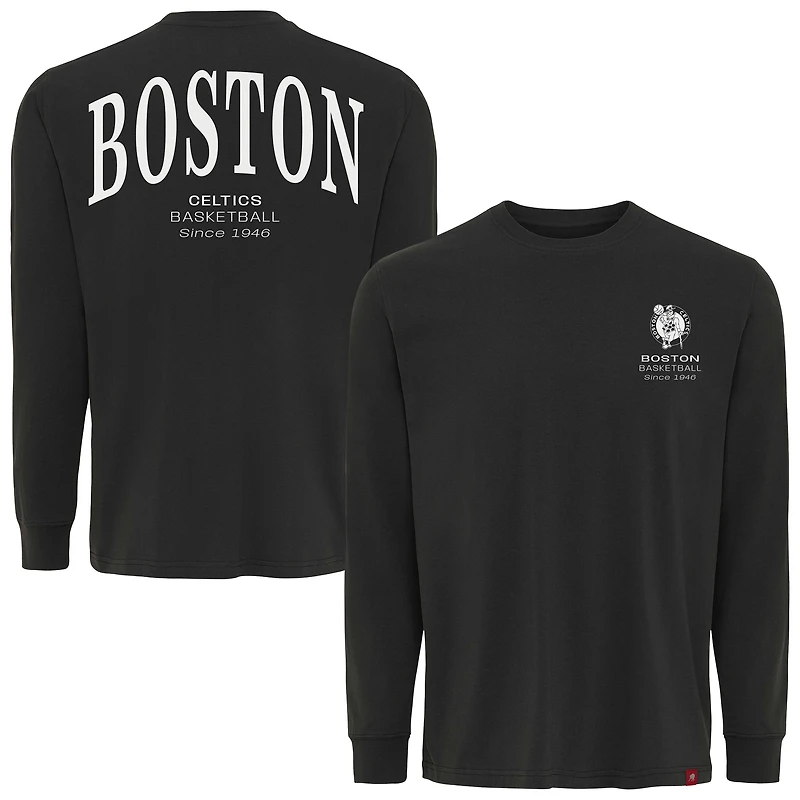 Unisex Adult Sportiqe Anthracite Boston Celtics Athletic Club Collection Sherwood Relaxed Fit Premium Long-Sleeve T-Shirt