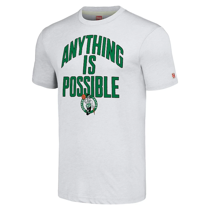 Hommage unisexe Ash Boston Celtics Tout est possible T-shirt à trois mélanges