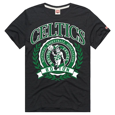T-shirt unisexe Homage Charcoal Boston Celtics Crest Tri-Blend