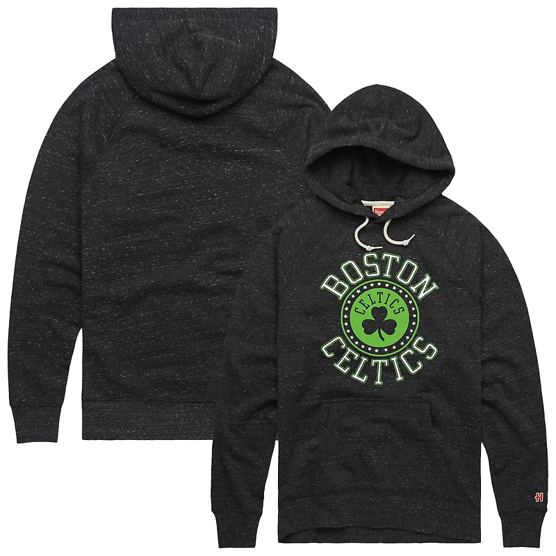Sweat à capuche unisexe noir chiné Homage Boston Celtics Hometown Edition Tri-Blend Raglan
