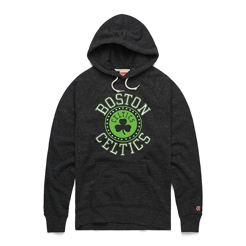 Unisex Homage Heather Black Boston Celtics Hometown Edition Tri-Blend Raglan Pullover Hoodie
