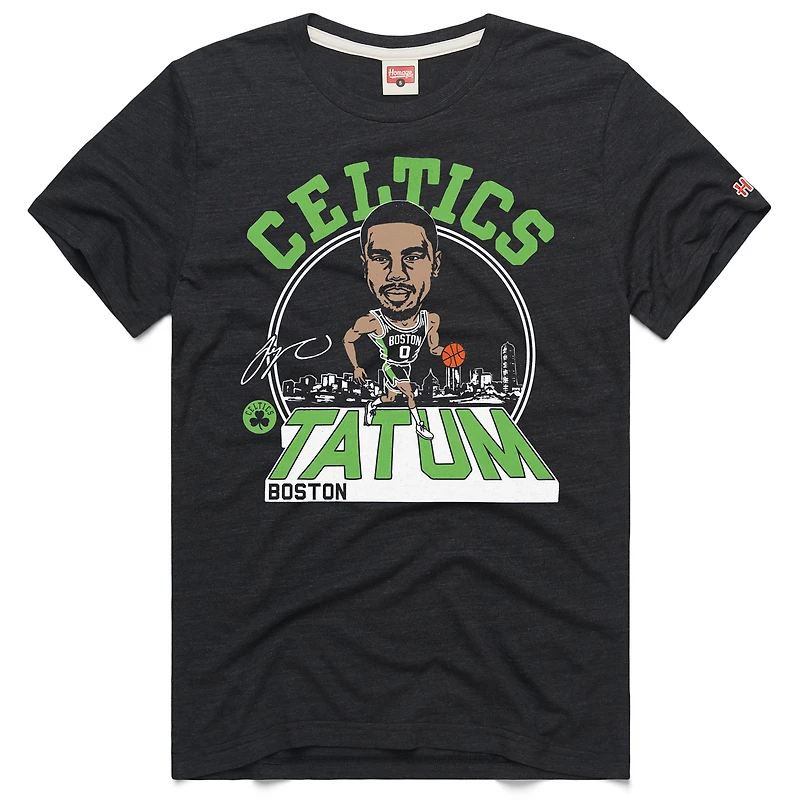 Unisex Homage Jayson Tatum Charcoal Boston Celtics 2024/25 City Edition Caricature Tri-Blend T-Shirt