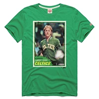 T-shirt unisexe en mélange de trois matières, hommage à Larry Bird, joueur cartes collectionner Topps Boston Celtics