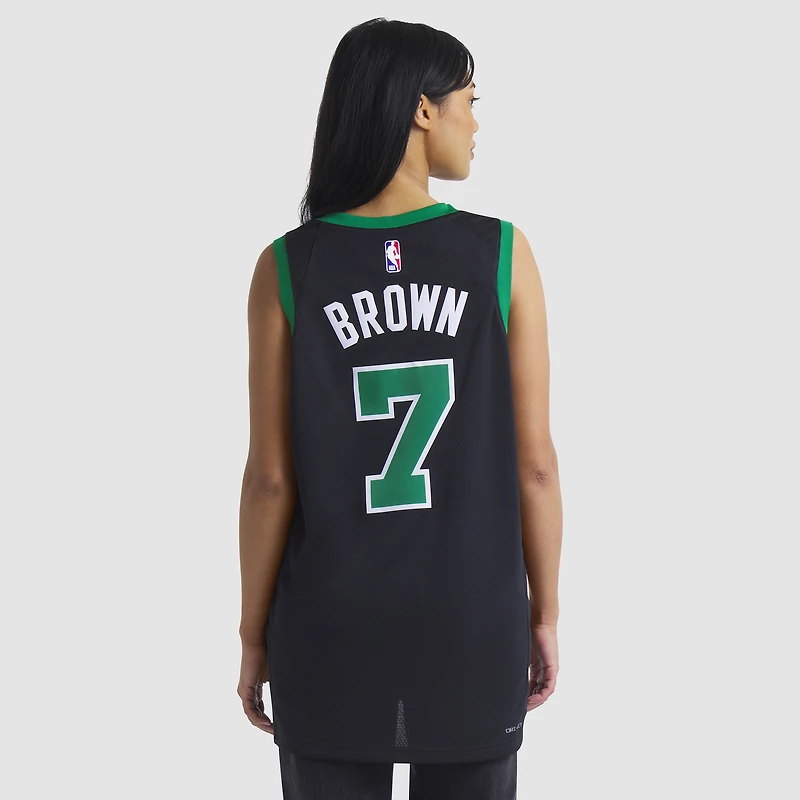 Unisexe Jordan Brand Jaylen Brown Noir Boston Celtics Swingman Jersey - Statement Edition