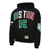 Unisex Mitchell & Ness Kevin Garnett Black Boston Celtics Hardwood Classics Maxxed Out Full-Zip Hoodie