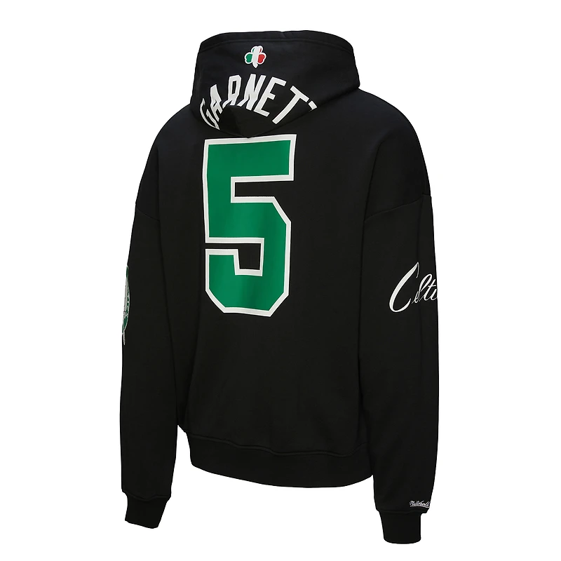 Sweat à capuche unisexe Mitchell & Ness Kevin Garnett noir Boston Celtics Hardwood Classics Maxxed Out entièrement zippé