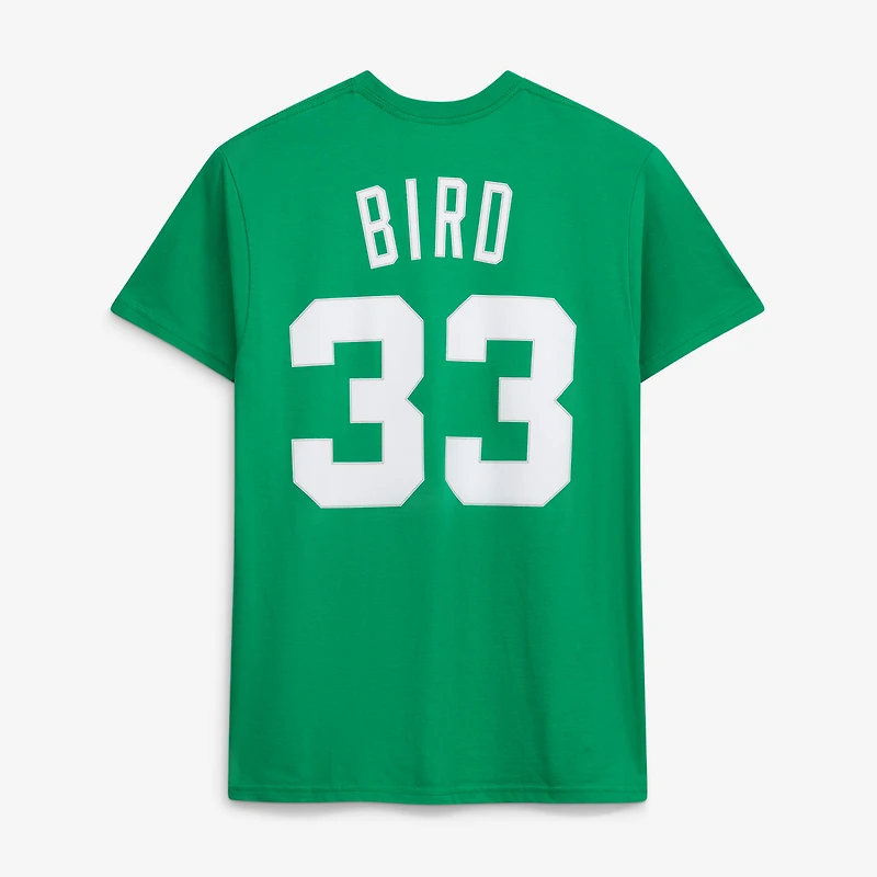 Unisex Mitchell & Ness Larry Bird Kelly Green Boston Celtics Hardwood Classics Name Number T-Shirt