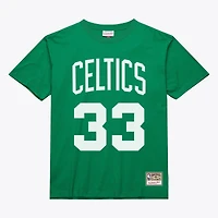 T-shirt unisexe Mitchell & Ness Larry Bird vert Kelly Boston Celtics Hardwood Classics avec nom et numéro
