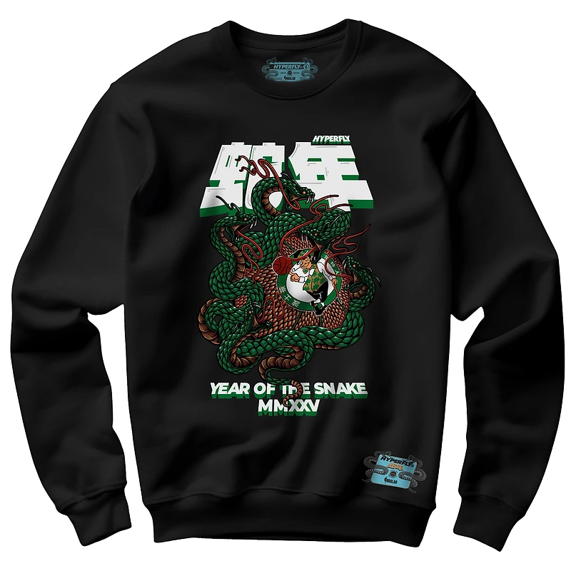 Sweat-shirt unisexe NBALab x Hyperfly Black Boston Celtics Collection Année du serpent Nouvel An lunaire