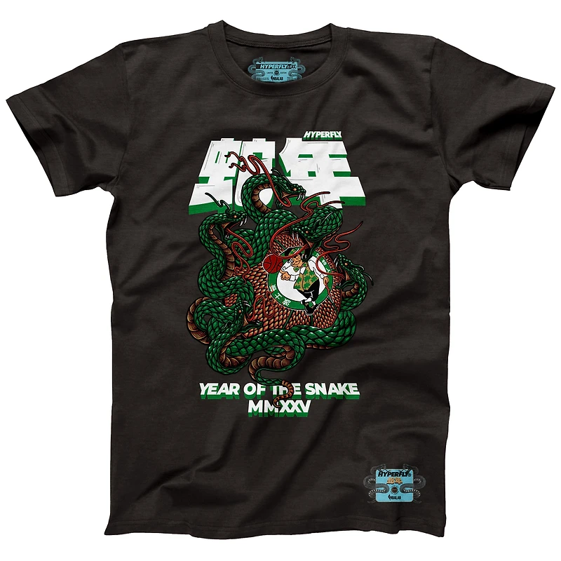 Unisex NBALab x Hyperfly Heather Black Boston Celtics Year of the Snake Lunar New Collection T-Shirt