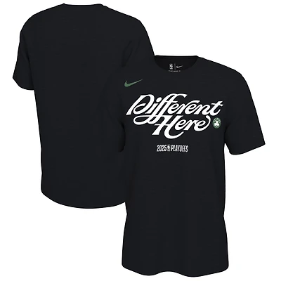 Unisex Nike Black Boston Celtics 2025 NBA Playoffs On-Court Mantra T-Shirt