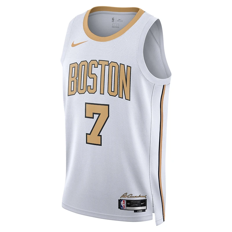 Unisex Nike Jaylen Brown White Boston Celtics 2025/26 Swingman Jersey - City Edition
