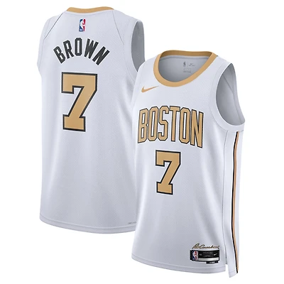 Unisex Nike Jaylen Brown White Boston Celtics 2025/26 Swingman Jersey - City Edition