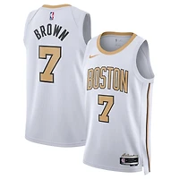 Unisex Nike Jaylen Brown White Boston Celtics 2025/26 Swingman Jersey - City Edition
