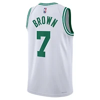 Unisexe Nike Jaylen Marron Blanc Boston Celtics Swingman Jersey - Édition Association