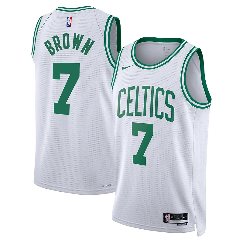 Unisex Nike Jaylen Brown White Boston Celtics Swingman Jersey - Association Edition