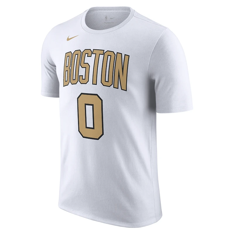 Unisex Nike Jayson Tatum White Boston Celtics 2025/26 City Edition Name & Number T-Shirt