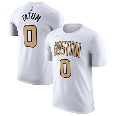 Unisex Nike Jayson Tatum White Boston Celtics 2025/26 City Edition Name & Number T-Shirt