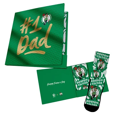 Unisex Rock Em Socks Kelly Green Boston Celtics #1 Dad Gift Card Socks