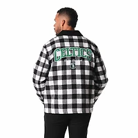 Unisex The Wild Collective Black Boston Celtics Flannel Full-Zip Shacket