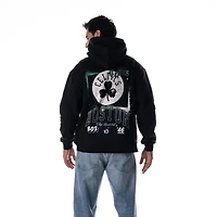 Sweat à capuche unisexe The Wild Collective noir Boston Celtics Splatter Premium