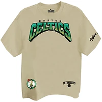 Unisex Two Hype Cream Boston Celtics Drip & Dime Elevated Drop Shoulder T-Shirt