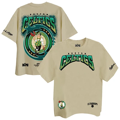 T-shirt unisexe à épaules tombantes Two Hype Cream Boston Celtics Drip & Dime
