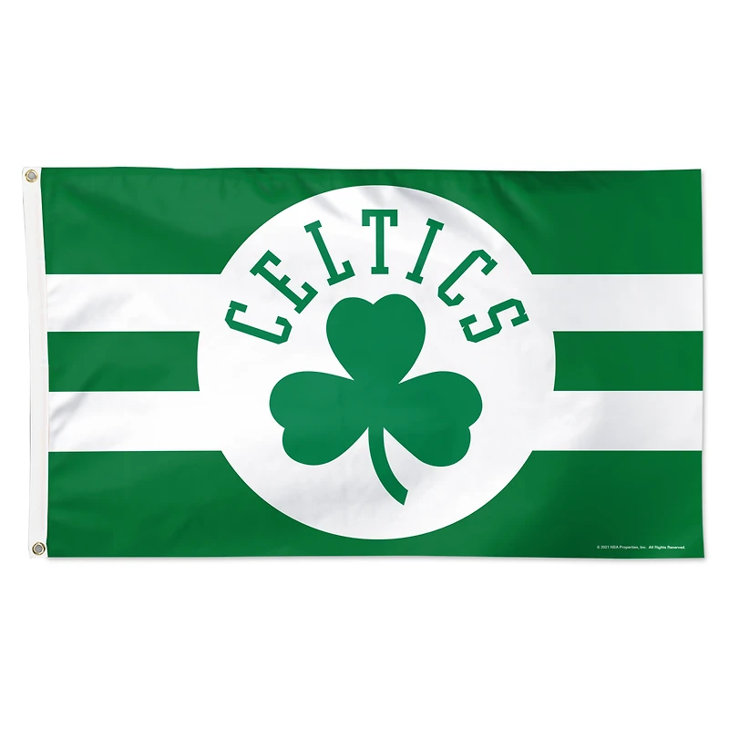 Drapeau WinCraft Boston Celtics 3' x 5' à rayures horizontales de luxe, simple face