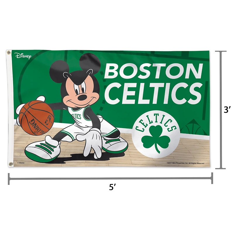 Drapeau Disney de luxe WinCraft Boston Celtics, simple face, 91 x 152 cm