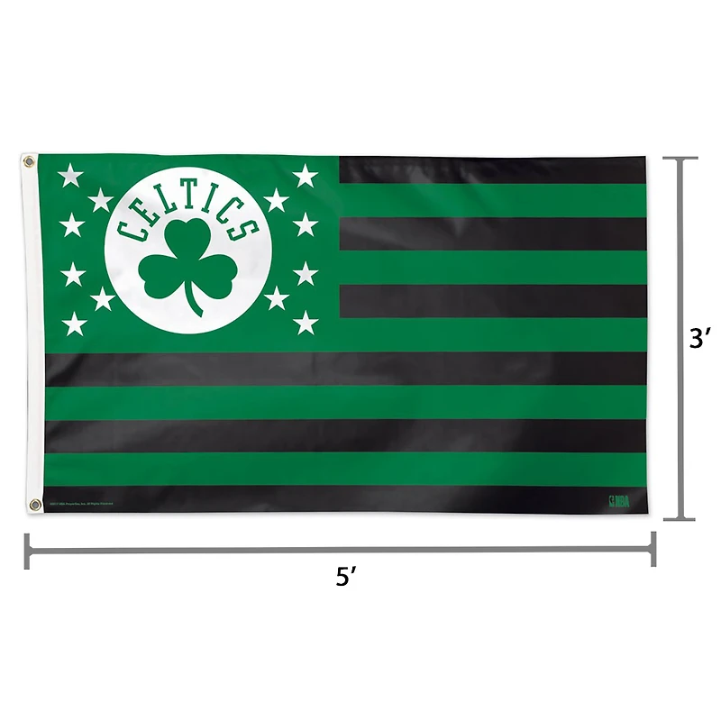 WinCraft Boston Celtics Drapeau unilatéral aux couleurs de l'équipe de luxe 3 pi x 5 pi