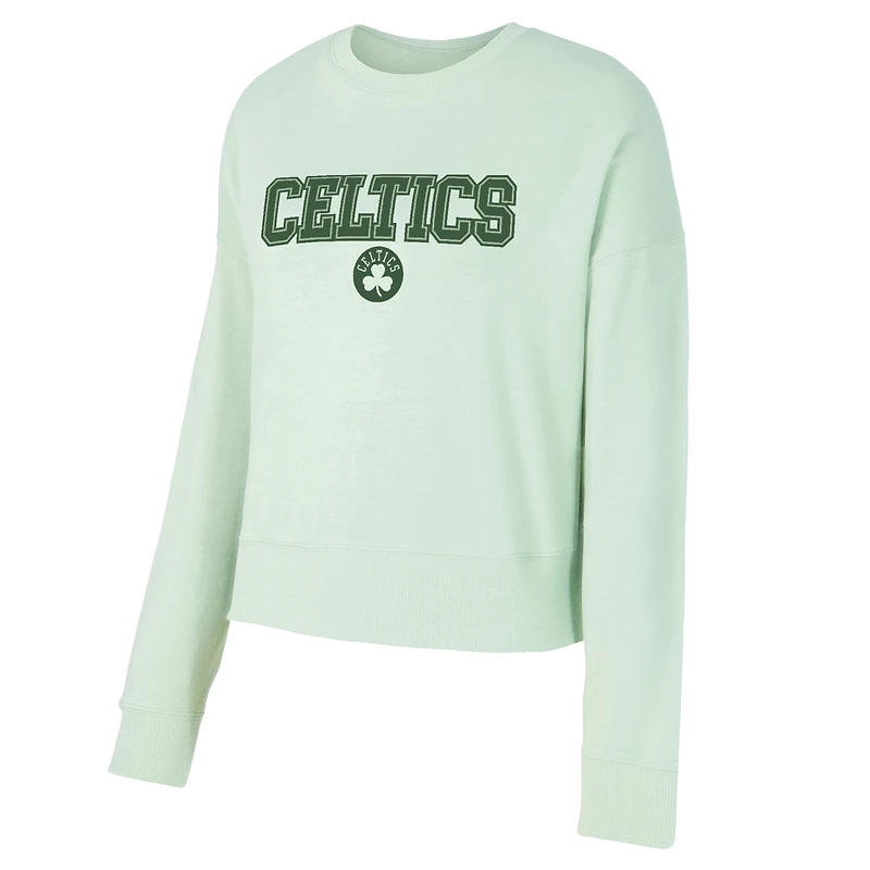 Ensemble haut à manches longues et short tri-blend Elevation vert clair Boston Celtics de Concepts Sport pour femme